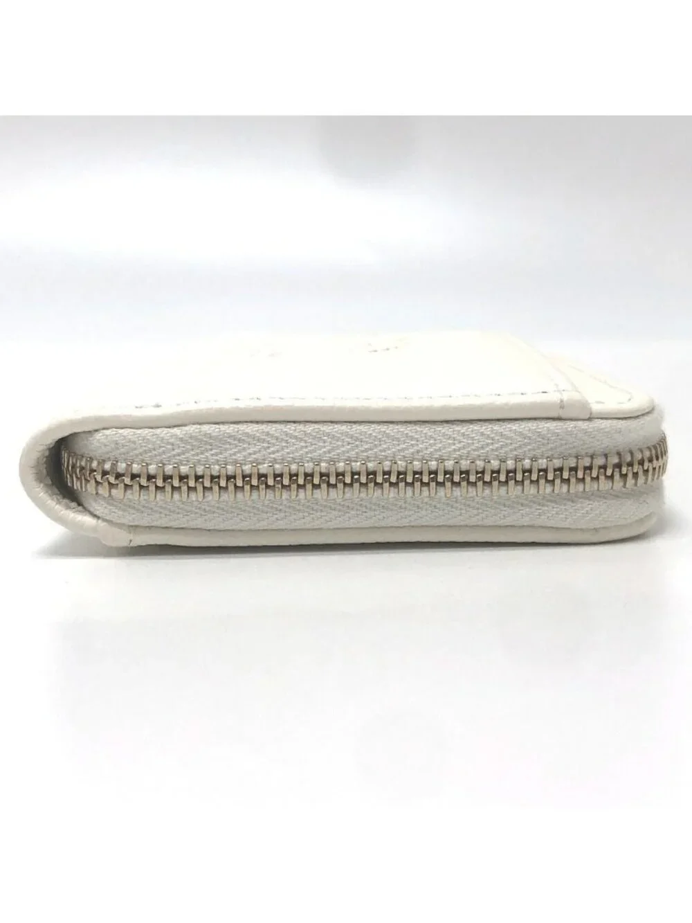 Chanel Card Case CC Logo Wallet Coin Purse Caviar Leather White